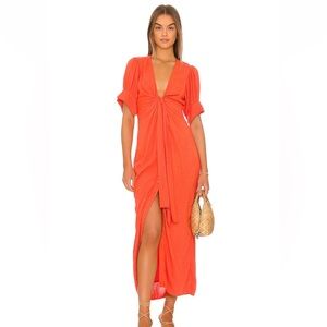 Free People Orange Midi Dress